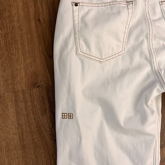 Ksubi White Jeans Back Cross Embroidery Branding Sz 31 - Picture 11 of 11